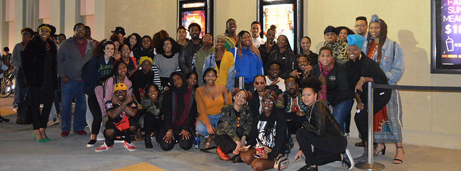 3 of 4, Large group picture at movie theater